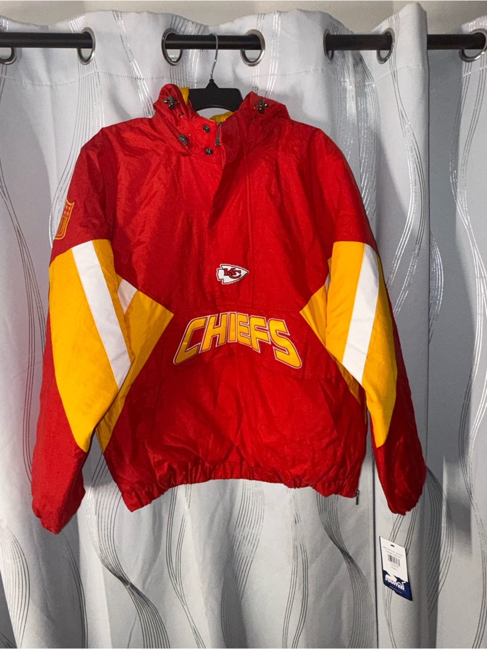 STARTER Red and Yellow Kids Hooded Puffer Jacket